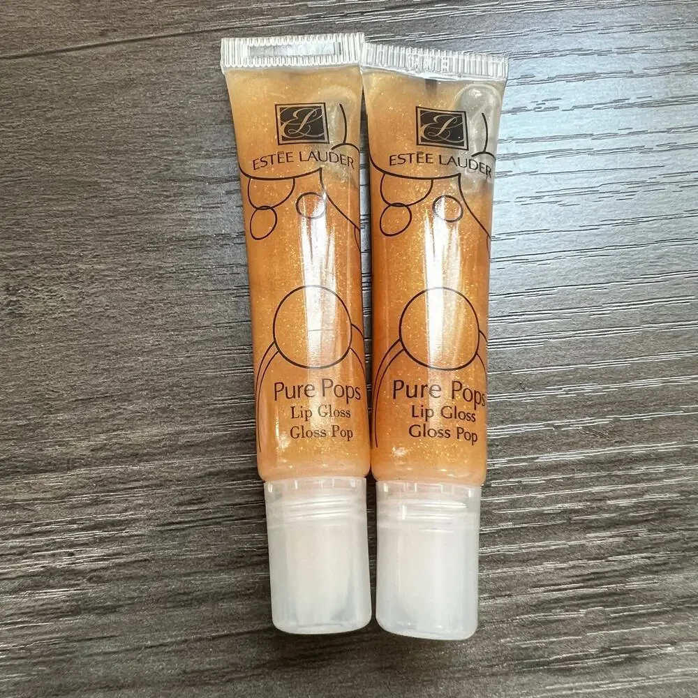 2 Estee Lauder Fizzy Pear 1007 Pure Pops Lip Gloss .27 oz Deluxe Sample Size